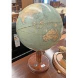 PHILIPS STANDARD GLOBE - 13 1/2" DIAMETER ON WALNUT BASE WITH COMPASS