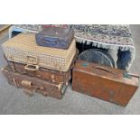 3 LEATHER SUITCASES,