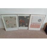 3 FRAMED BEL COWIE PRINTS: JAPANESE INLAY, MINOR POPPIES & PALE POPPIES, ALL SIGNED IN PENCIL,