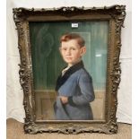 BRUCE PORTRAIT OF A YOUNG MAN SIGNED GILT FRAMED OIL PAINTING 69 X 49 CM
