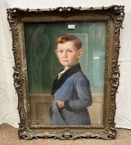 BRUCE PORTRAIT OF A YOUNG MAN SIGNED GILT FRAMED OIL PAINTING 69 X 49 CM