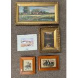 JV MANNERS, GILT FRAMED OIL PAINTING OF COUNTRY SCENE, SIGNED,