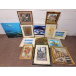 SELECTION OF FRAMED PICTURES INCLUDING WEST COAST SCENES, BLACK ROCK SIGNED DUFFUS,