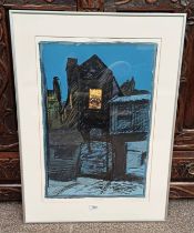 R W BATCHELOR PETE'S PLACE SIGNED IN PENCIL FRAMED PRINT 34/50 62 X 42 CM