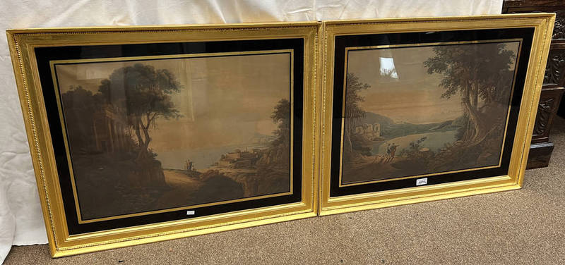 PAIR OF GILT FRAMED PUBLISHED COLOURED ENGRAVINGS - BAY OF NAPLES,
