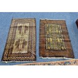TWO MIDDLE EASTERN RUGS 130 X 87 CM AND 130 X 83 CM