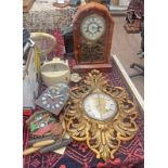 20TH CENTURY GILT WALL CLOCK,