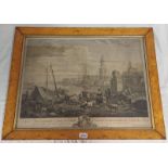 BIRDS EYE MAPLE FRAMED ENGRAVING DEDIE & MONSEIGNEUR LE COMTE DE SAINT FLORENTIN COMMANDEUR DES