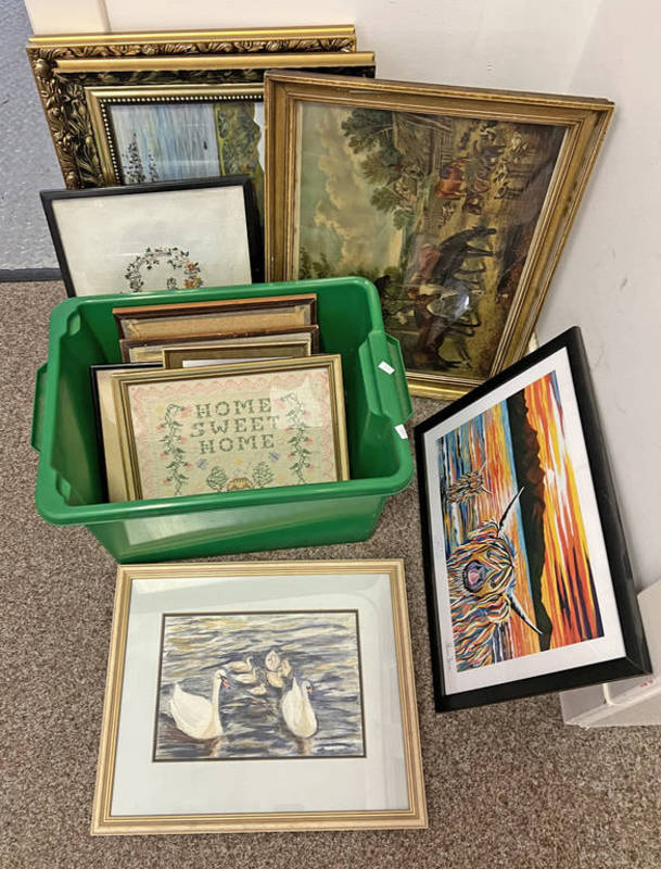 SELECTION OF PRINTS, WATERCOLOURS ETC TO INCLUDE; JANET L SMALL, SARAM FAMILY, SIGNED WATERCOLOUR,