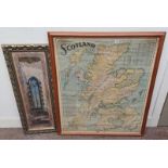 FRAMED MAP OF SCOTLAND PUBLISHED BY THE SCARBOROUGH COMPANY,