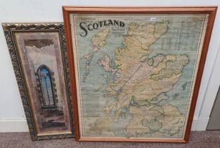 FRAMED MAP OF SCOTLAND PUBLISHED BY THE SCARBOROUGH COMPANY,