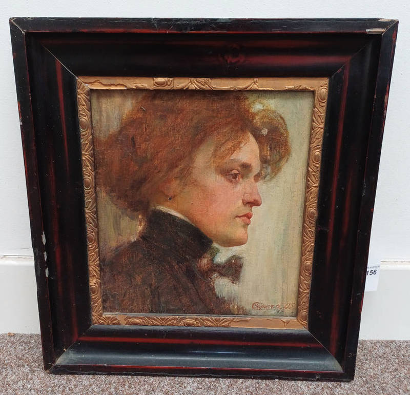 FRAMED OIL ON CANVAS PORTRAIT OF A GENTLEMAN, INDISTINCTLY SIGNED CIPERA '09,