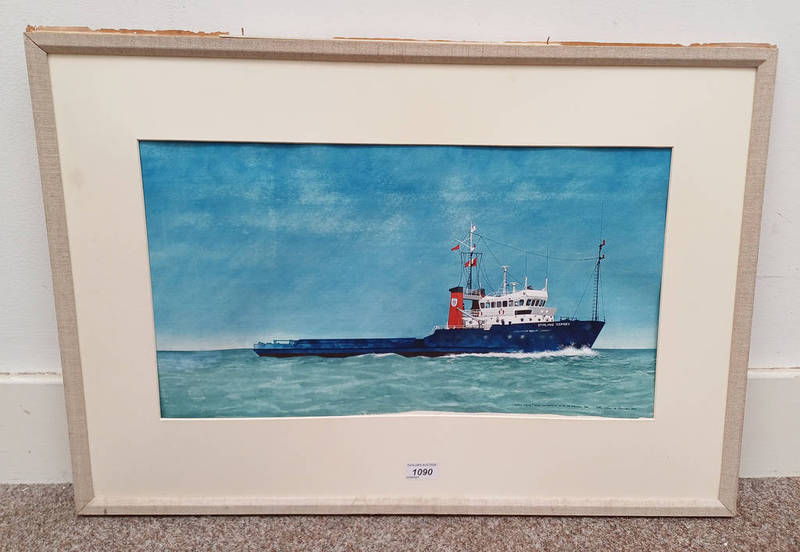 COLIN WILSON STIRLING OSPREY SIGNED & DATED 1982 FRAMED WATERCOLOUR 30 X 54.