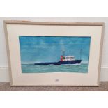 COLIN WILSON STIRLING OSPREY SIGNED & DATED 1982 FRAMED WATERCOLOUR 30 X 54.