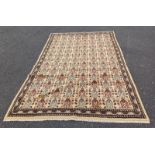 FULL WOOL PILE CREAM GROUND HAND WOVEN MOROCCAN CARPET 290 X 195CM