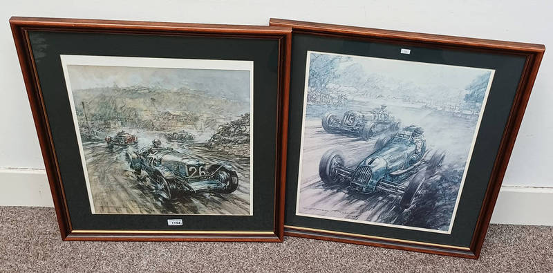 PAIR OF FRAMED LIMITED EDITION PRINTS OF RILEY MOTOR CARS AFTER F.W.