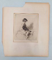 EILEEN SOPER, CHILDREN'S HAIR SIGNED IN PENCIL UNFRAMED ETCHING 18.