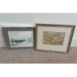 2 FRAMED WATERCOLOURS, 'HARBOUR SCENE', SIGNED RICHARDSON '88 WITH LABEL TO REVERSE,