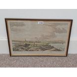 THE PROSPECT OF THE TOWN OF MONTROSE, FRAMED COLOUR ENGRAVING,
