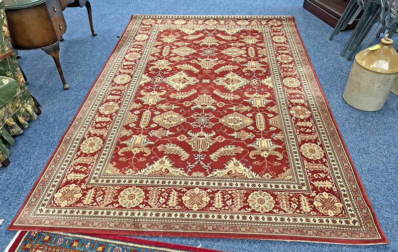 RED GROUND MIDDLE EASTERN STYLE CARPET 200 X 295 CM