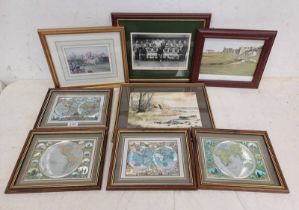 SELECTION OF PRINTS, ETC TO INCLUDE, DAVID GRAHAM, LOCHSIDE AUTUMN, WATERCOLOUR, SIGNED,