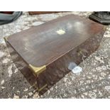 19TH CENTURY ROSEWOOD & BRASS WRITING SLOPE WITH FITTED INTERIOR