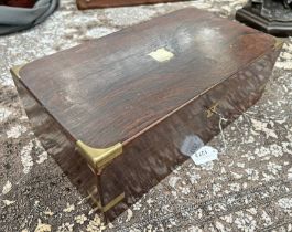 19TH CENTURY ROSEWOOD & BRASS WRITING SLOPE WITH FITTED INTERIOR