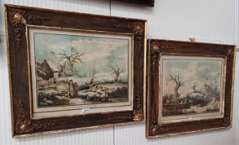 PAIR FRAMED 19TH CENTURY PUBLISHED ENGRAVINGS SNIPE SHOOTING & DUCK SHOOTING,