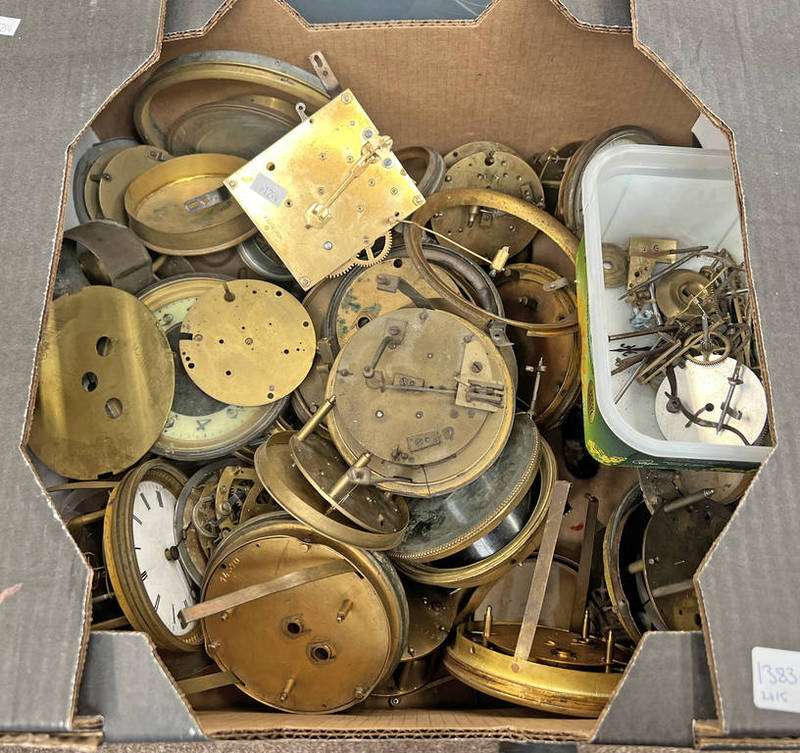 SELECTION OF CLOCK PARTS, WORKS,