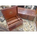 LATE 19TH CENTURY MAHOGANY TWO DRAWER UNIT AND A BOX WITH SECTIONAL LIFT OUT TRAY -2-