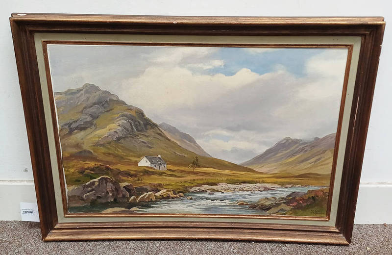 ROBERT EGGINTON 'CROFT IN THE HIGHLANDS' SIGNED FRAMED OIL PAINTING 50CM X 75 CM