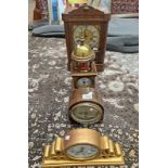 WALNUT CASED DAY DIAL MANTLE CLOCK,