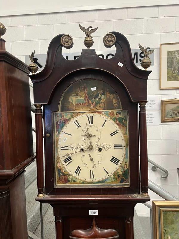 19TH CENTURY MAHOGANY GRANDFATHER CLOCK WITH PAINTED DIAL SIGNED JOHN TAYLOR, - Image 2 of 2