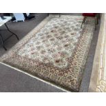 GREEN FLORAL DECORATED CARPET,