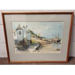 FRED WILLIAMS 81 SOUTH PIER HOUSE 1814 OBAN SIGNED FRAMED WATERCOLOUR 37 X 56 CM