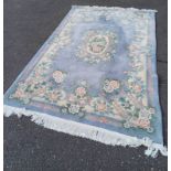 DUCK EGG BLUE FLORAL RUG 180 X 280CM