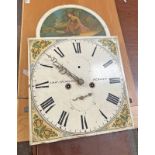 19TH CENTURY PAINTED CLOCK FACE & WORKS SIGNED I & W NICHOLSON,