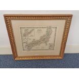 GILT FRAMED MAP OF JAPAN-NIPPON, KIUSIU, SIKOK,