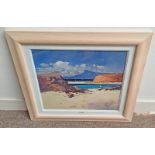 JAMES ORR - (ARR) 'BEACH AT ARISAIG' SIGNED FRAMED OIL PAINTING 48 CM X 53 CM