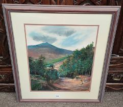 ERIC AULD - (ARR) CLACHNABEN FOREST WALK SIGNED FRAMED OIL PAINTING 49 X 43 CM