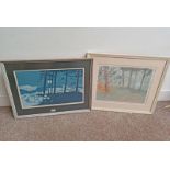 JOAN WILSON, 2 SILKSCREEN PRINTS, BRAMBLE WOOD & DECEMBER INOCH, BOTH SIGNED IN PENCIL,