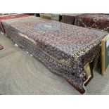 LARGE RUST GROUND PERSIAN BEIGE CARPET WITH ALL OVER MHAI DESIGN 280 X 400CM