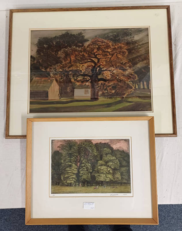 JOHN KINGSLEY COOK 'OAK TREE IN THE AUTUMN' SIGNED FRAMED WATERCOLOUR 31 CM X 44 CM AND FRAMED