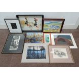 SELECTION OF PRINTS, ETC TO INCLUDE; VIEW FROM THE BACK, MONOGRAMMED INDISTINCTLY, PRINT,