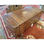 LATE 19TH OR EARLY 20TH CENTURY PARQUETRY WRITING BOX WITH FITTED INTERIOR, 50.
