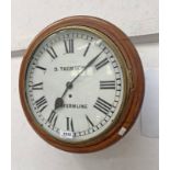 D THOMPSON OF DUNFERMLINE POST OFFICE WALL CLOCK WITH ENAMEL DIAL,