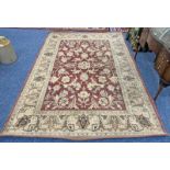RED AND BEIGE FLORAL DECORATED CARPET 197 X 285 CM