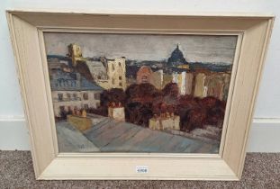 JOAN OXLAND EVENING PARIS SIGNED FRAMED OIL PAINTING 39 X 50 CM
