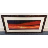 JOHNATHAN SHAW SUNSET AT BEACH SIGNED FRAMED OIL PAINTING 29 X 90 CM