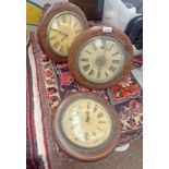 TWO CIRCULAR WALL CLOCKS ALONG WITH THE FRONT OF ANOTHER -3-